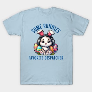 Some Bunnies Favorite Dispatcher Easter Thin Gold Line 911 First Responder Gift for Dispatch Operator T-Shirt